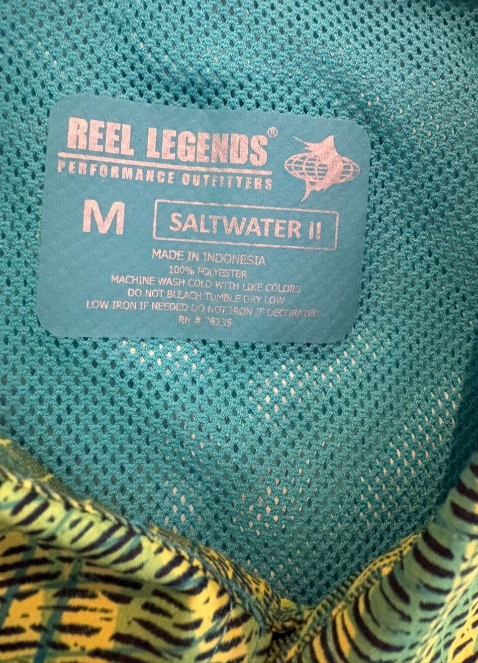 Reel Legends Fishing Shirt Mens Medium Short Sleeve Performance Saltwater II EUC - Picture 6 of 12